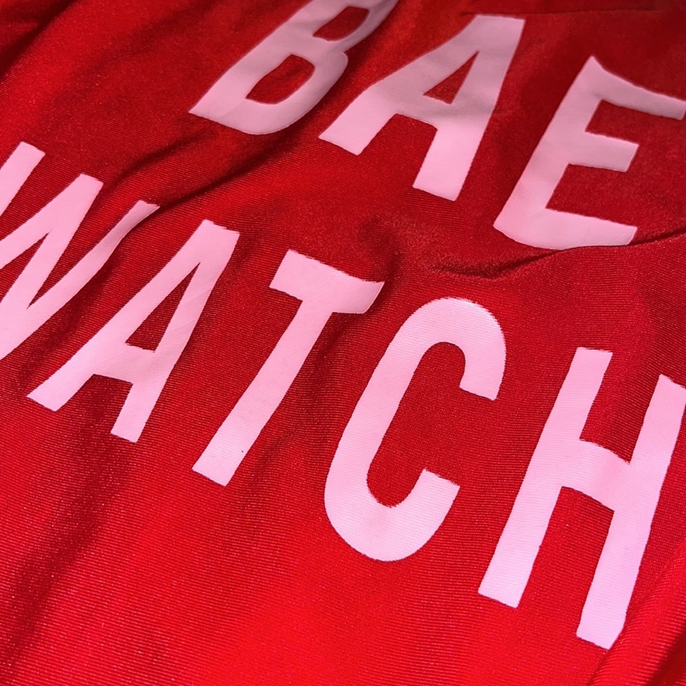 "Bae Watch” One Piece Red Bathing Suit - Picture 4 of 5